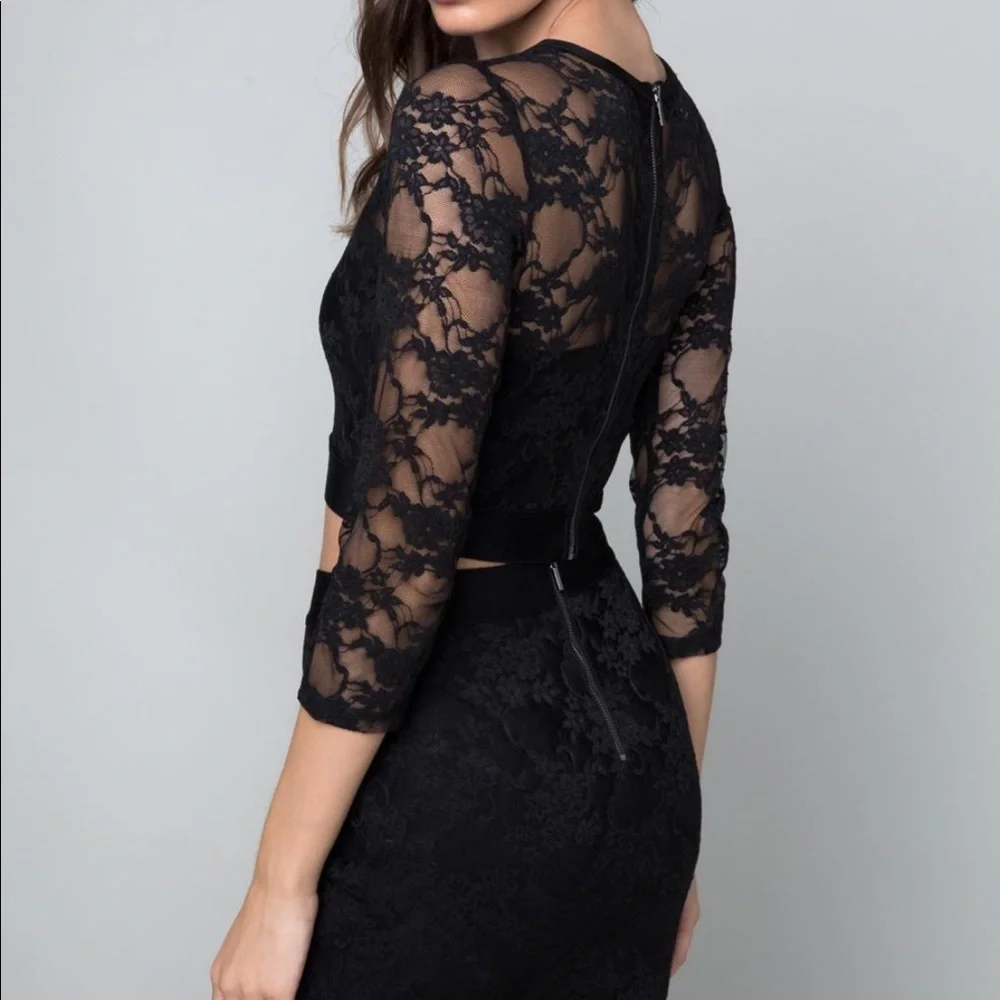 bebe Black Lace Two-Piece Mini Dress - Picture 5 of 6
